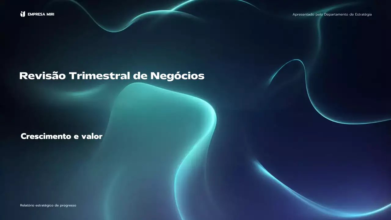 relatório de empresa moderna azul