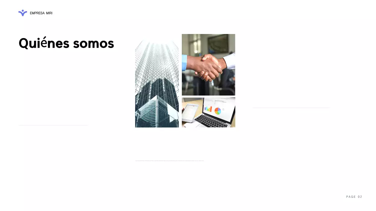 informe sobre la empresa moderna púrpura