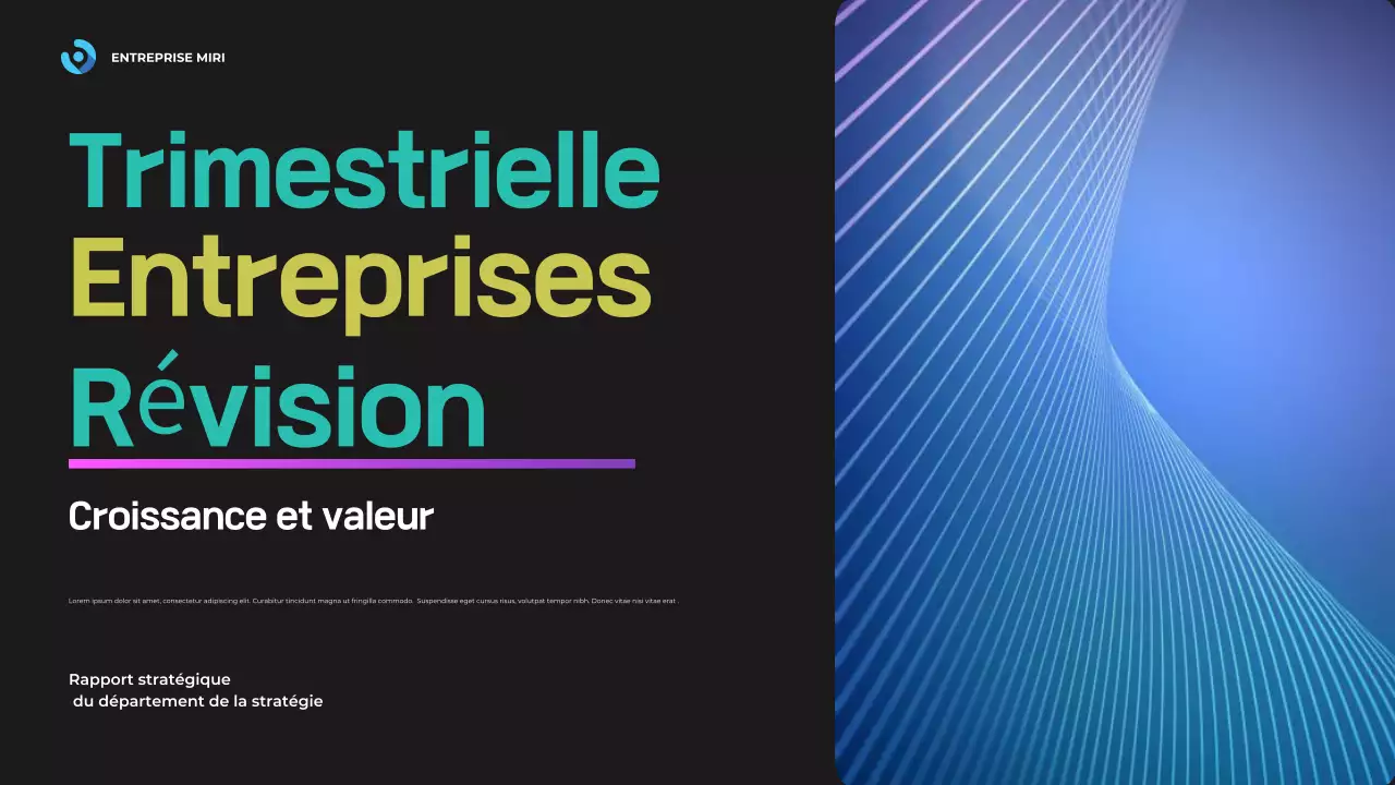 blue modern business report