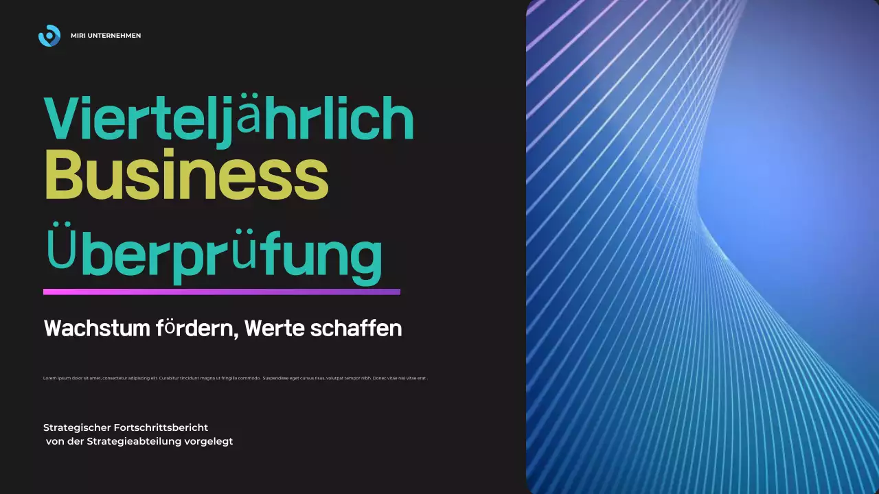 blue modern business report