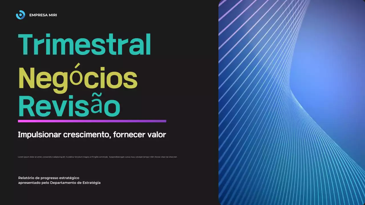 relatório de empresa moderna azul