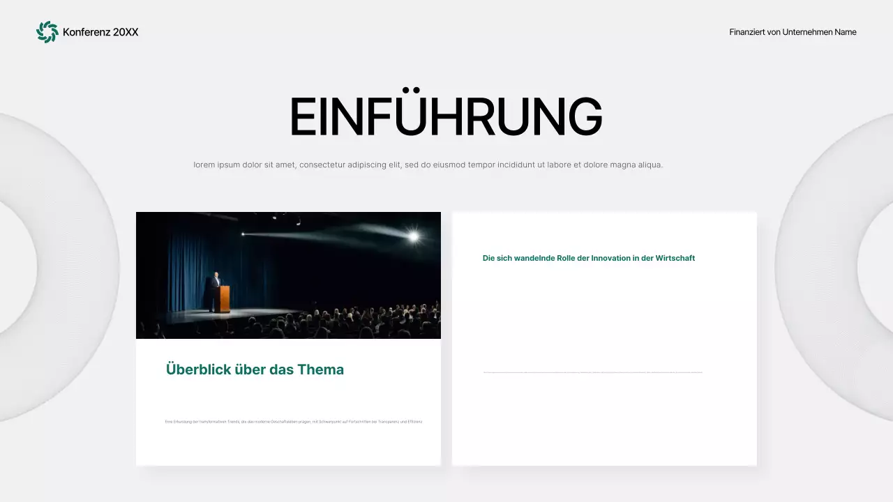 green abstract Konferenzankündigung