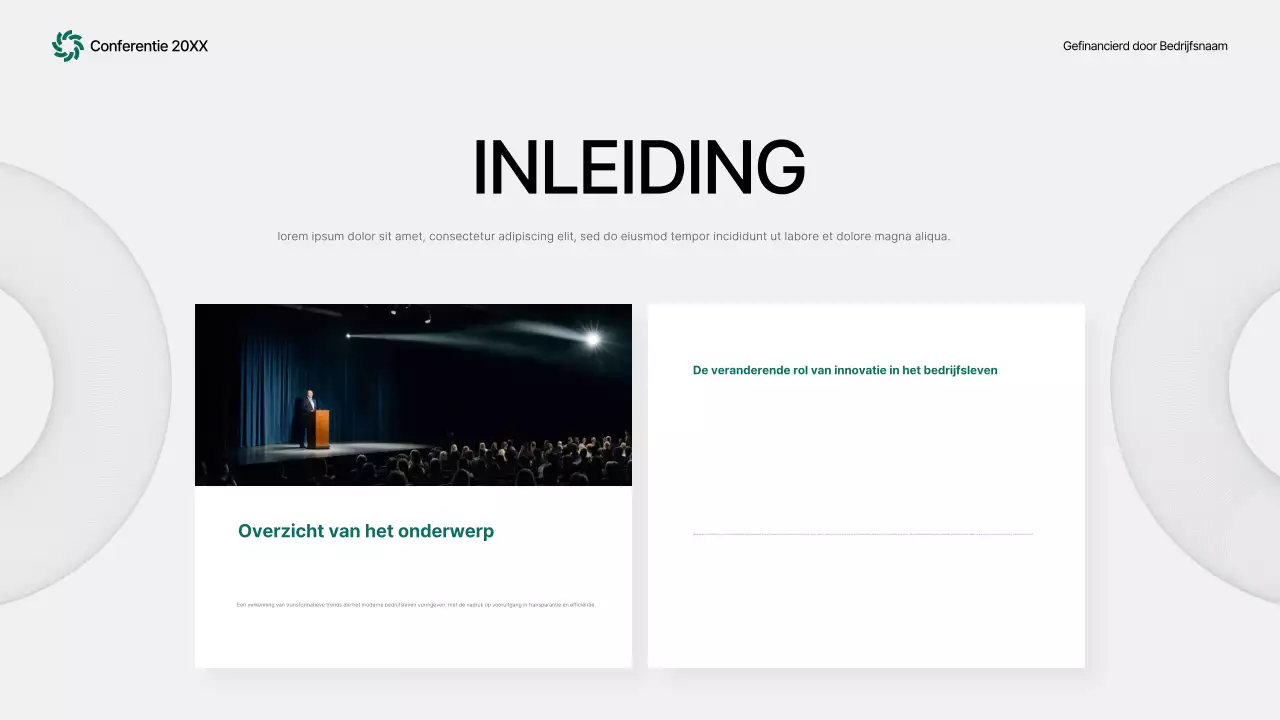 green abstract aankondiging conferentie