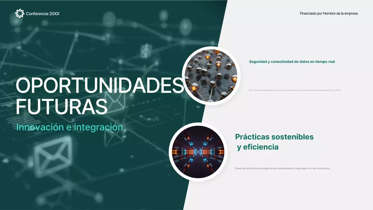 anuncio de la conferencia green abstract