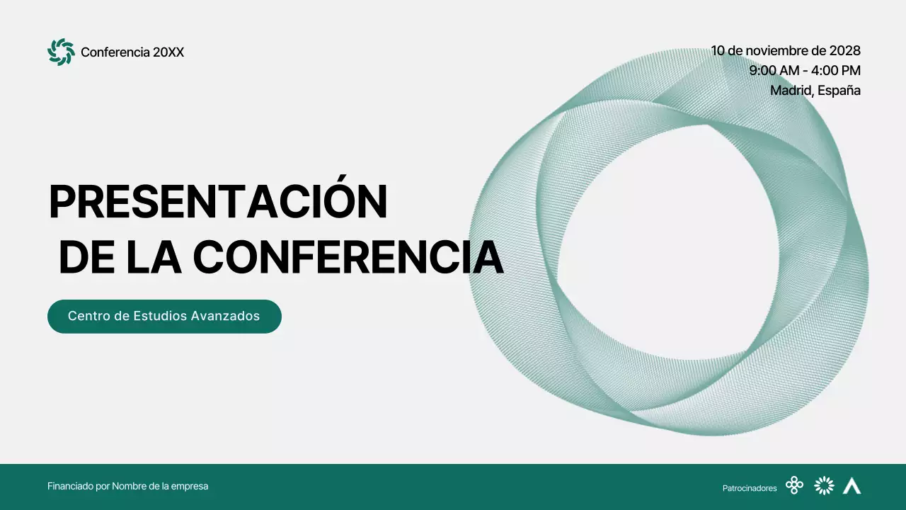 anuncio de la conferencia green abstract