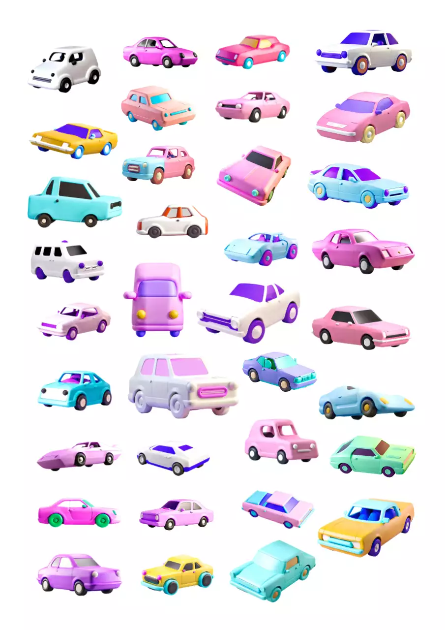 연보라 아기자기한 자동차 스티커