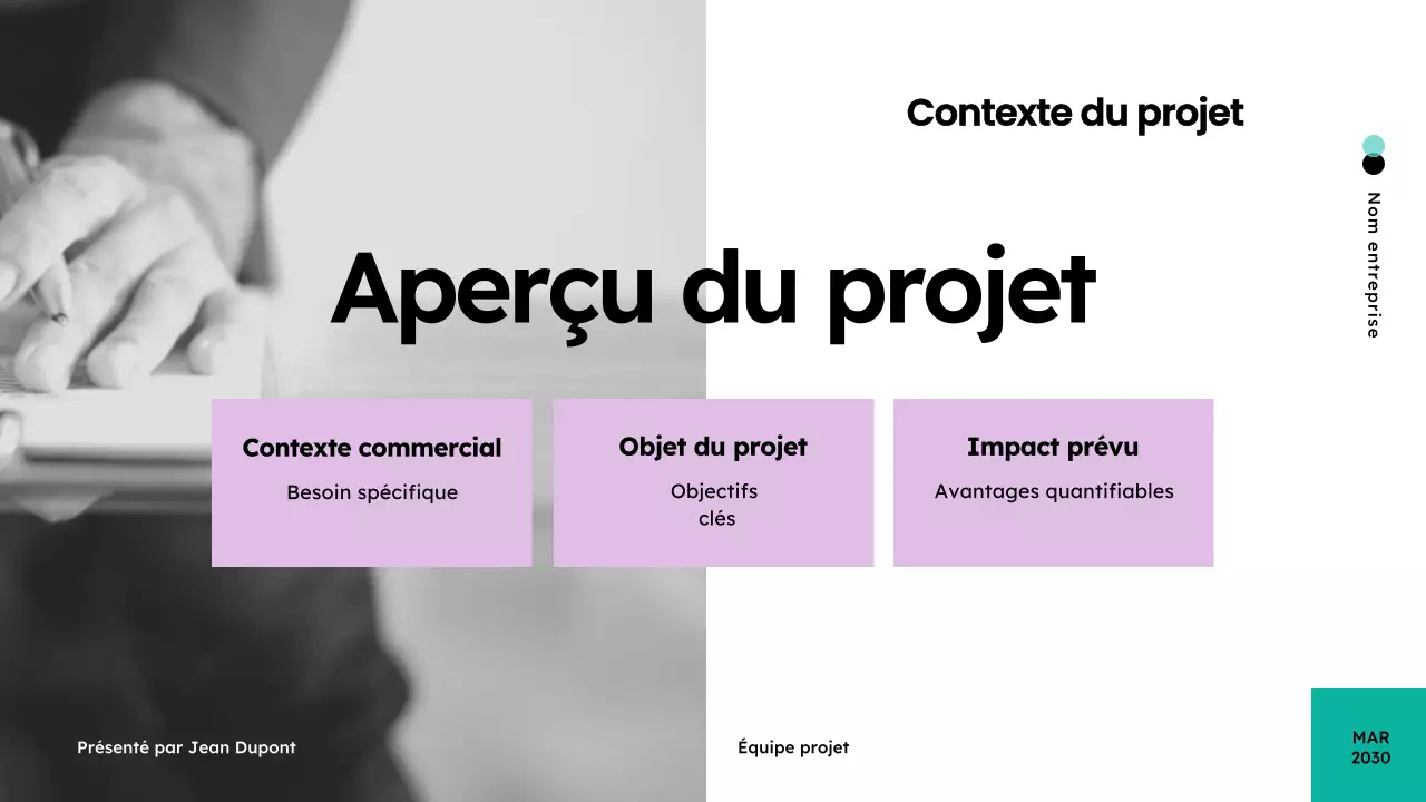 sarcelle présentation de réunion moderne