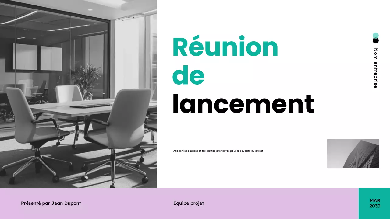 sarcelle présentation de réunion moderne