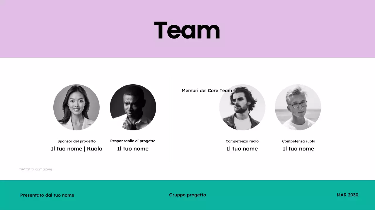 Presentazione di riunione moderna in verde acqua