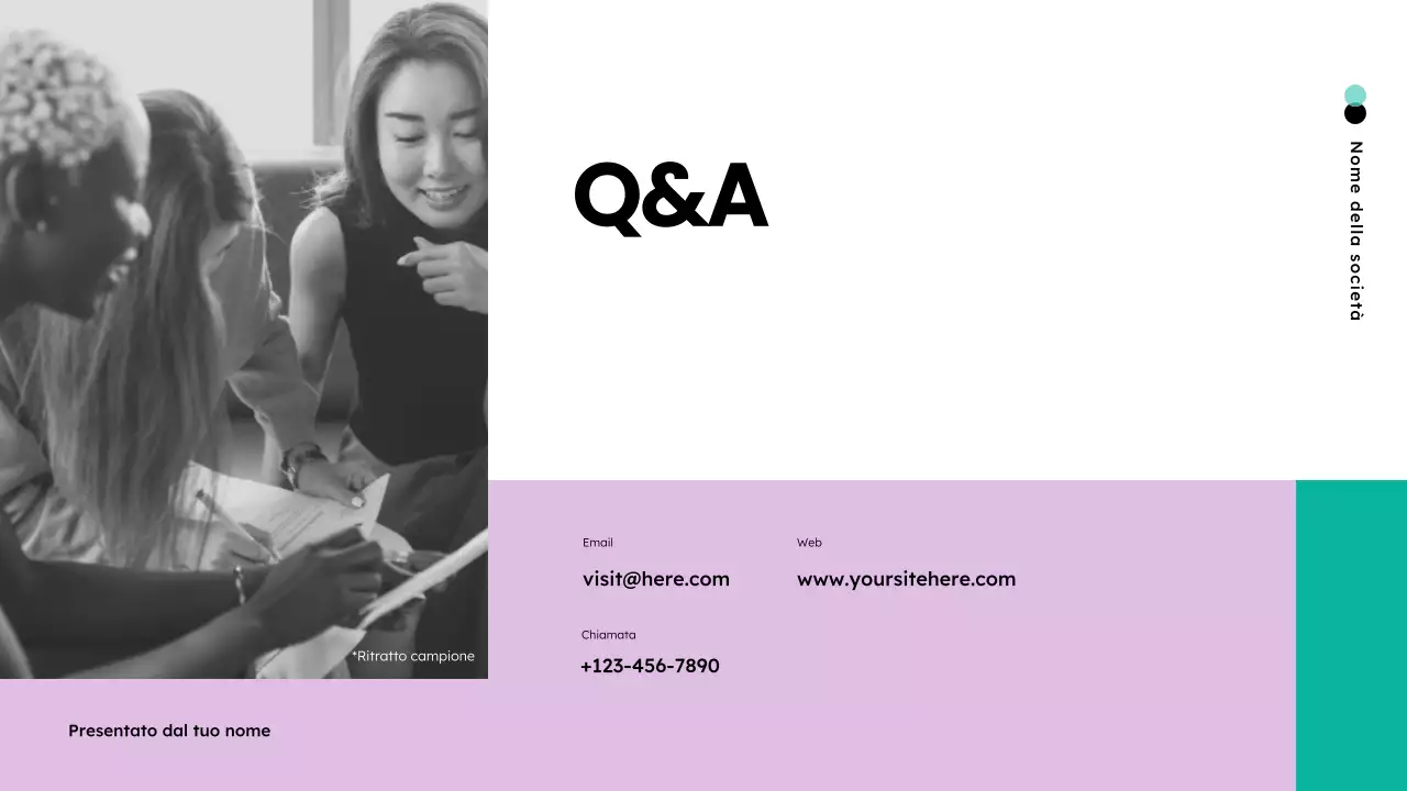 Presentazione di riunione moderna in verde acqua