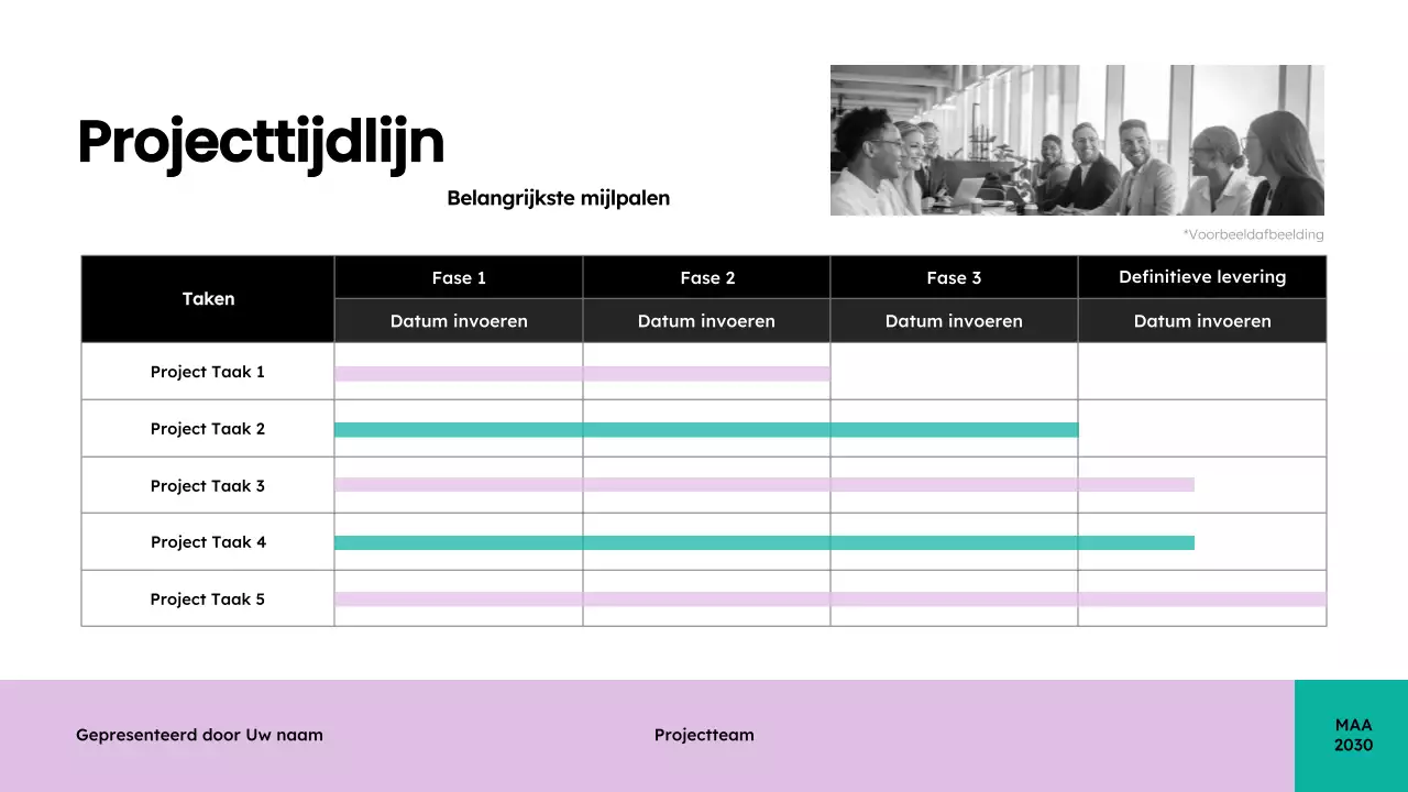 groenblauwe moderne vergaderpresentatie