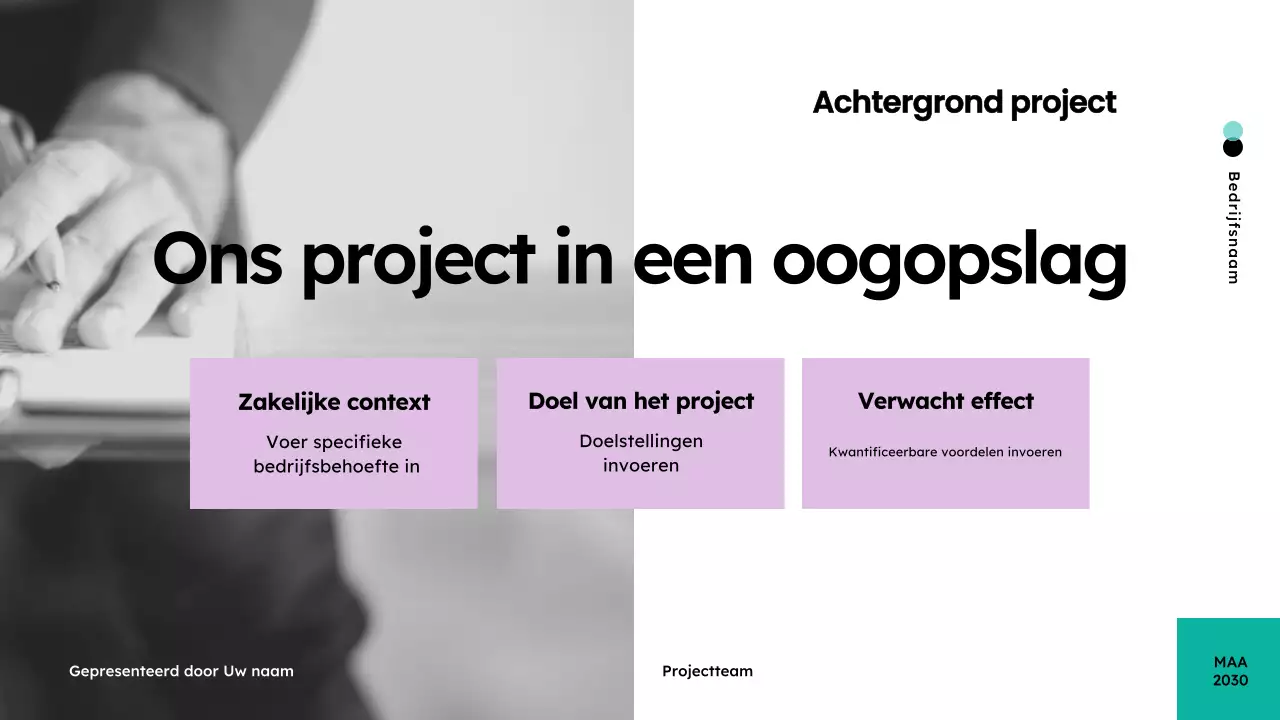 groenblauwe moderne vergaderpresentatie