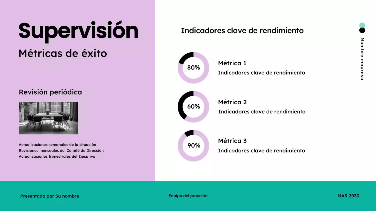 teal presentación reunión moderna