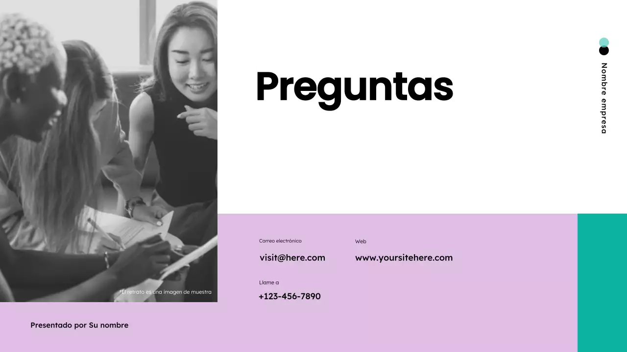 teal presentación reunión moderna