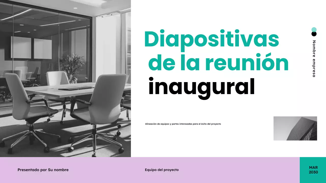 teal presentación reunión moderna