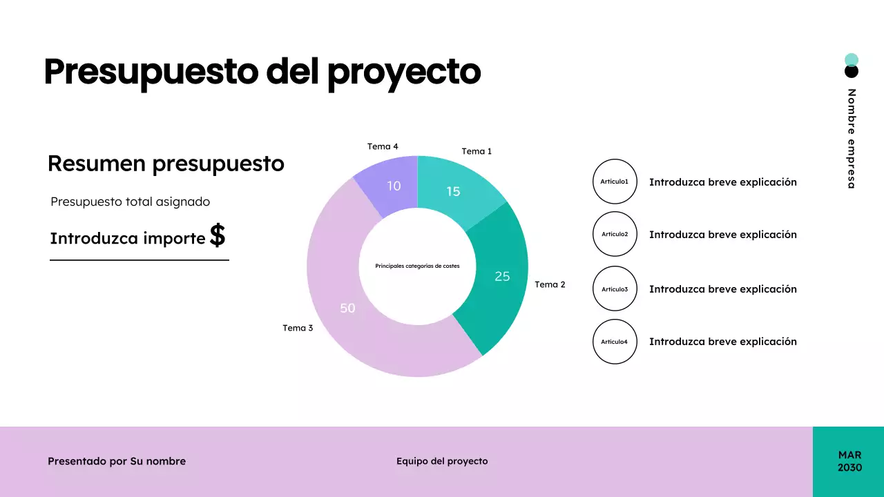 teal presentación reunión moderna