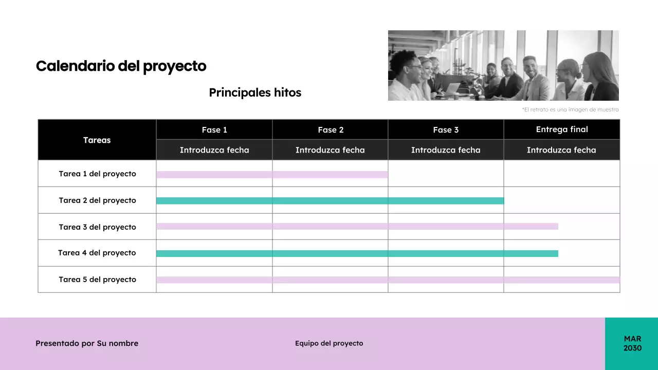 teal presentación reunión moderna