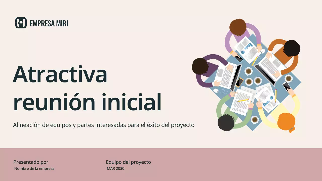 beige presentación reunión moderna