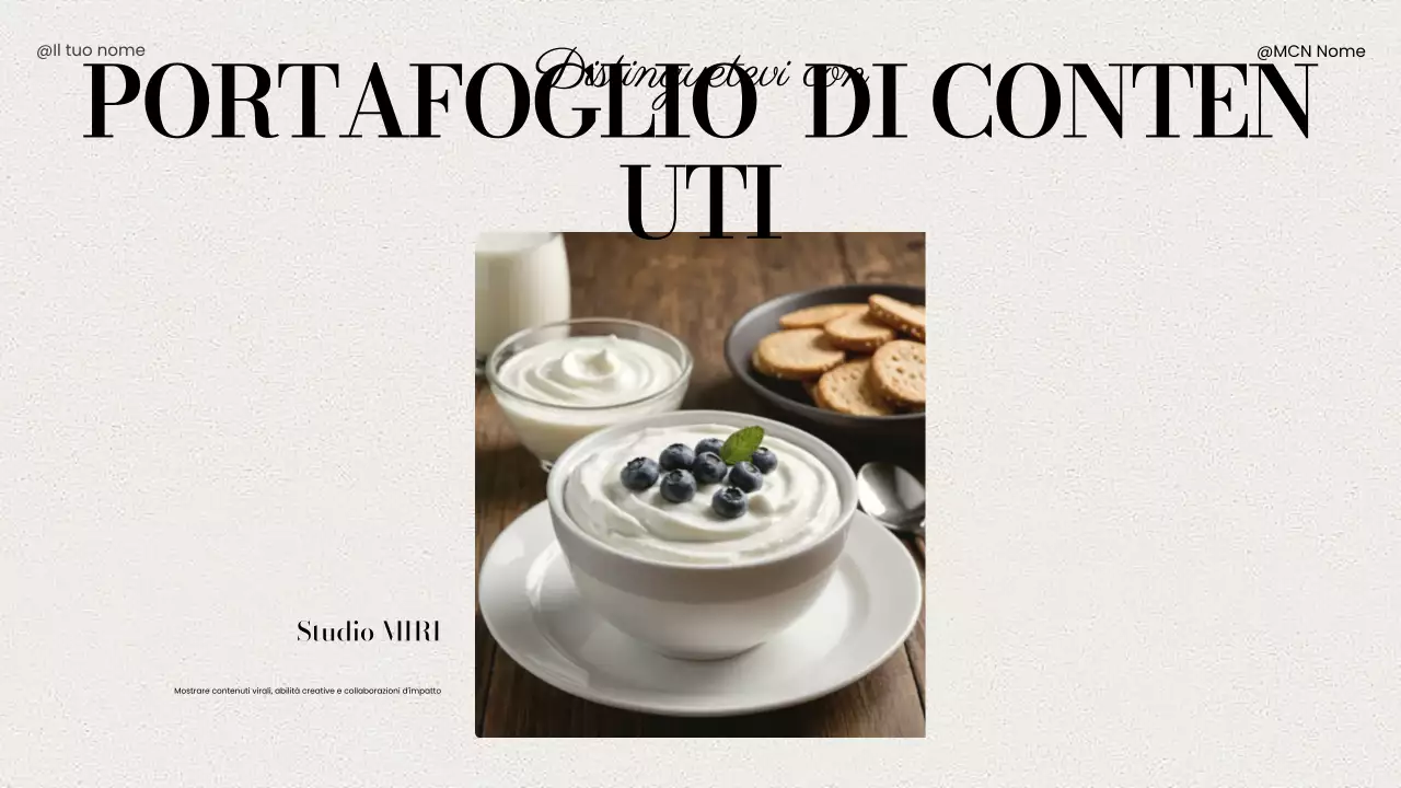 beige presentazione moderna del portafoglio di contenuti