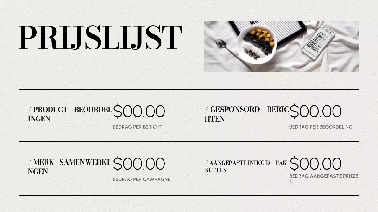 beige moderne inhoud portfolio presentatie