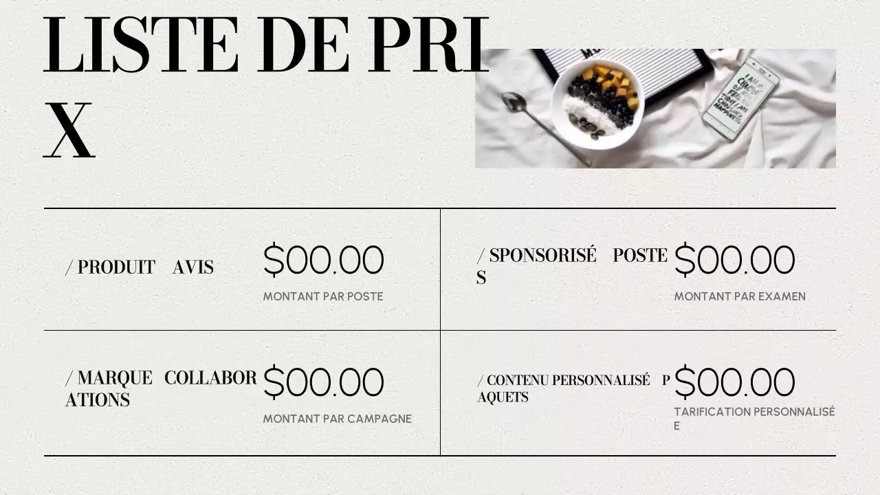 beige moderne contenu présentation portfolio