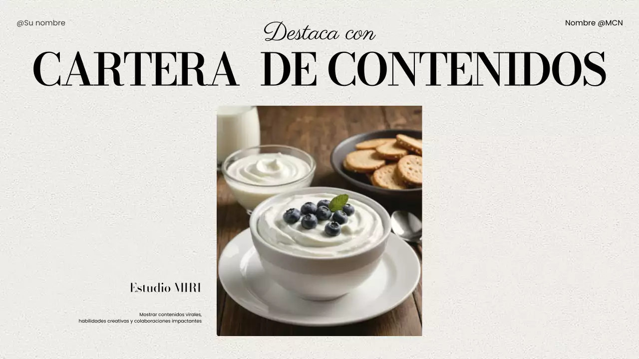 beige presentación moderna de la cartera de contenidos