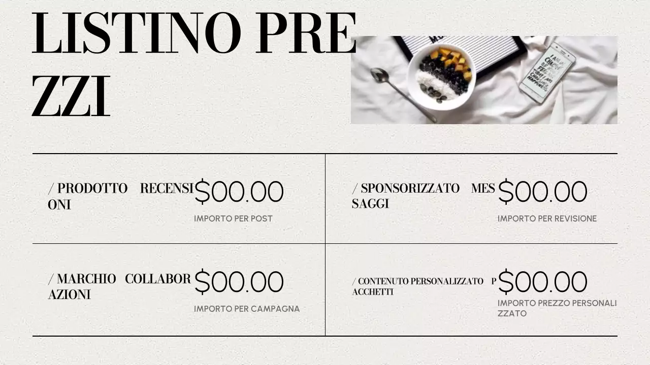 beige presentazione moderna del portafoglio di contenuti