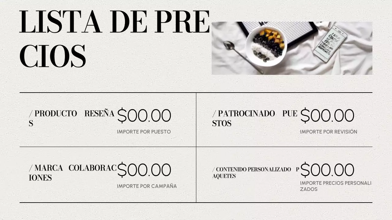 beige presentación moderna de la cartera de contenidos