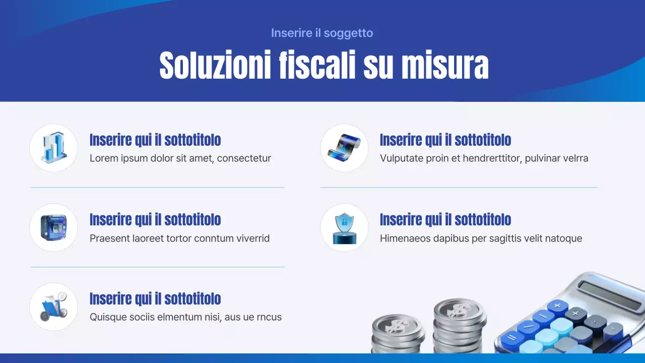 Presentazione aziendale semplice dell'Agenzia delle Entrate blu