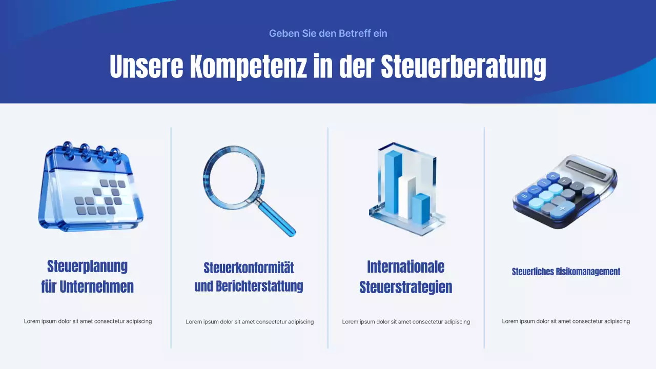 Blue Simple Steueragentur Geschäftspräsentation