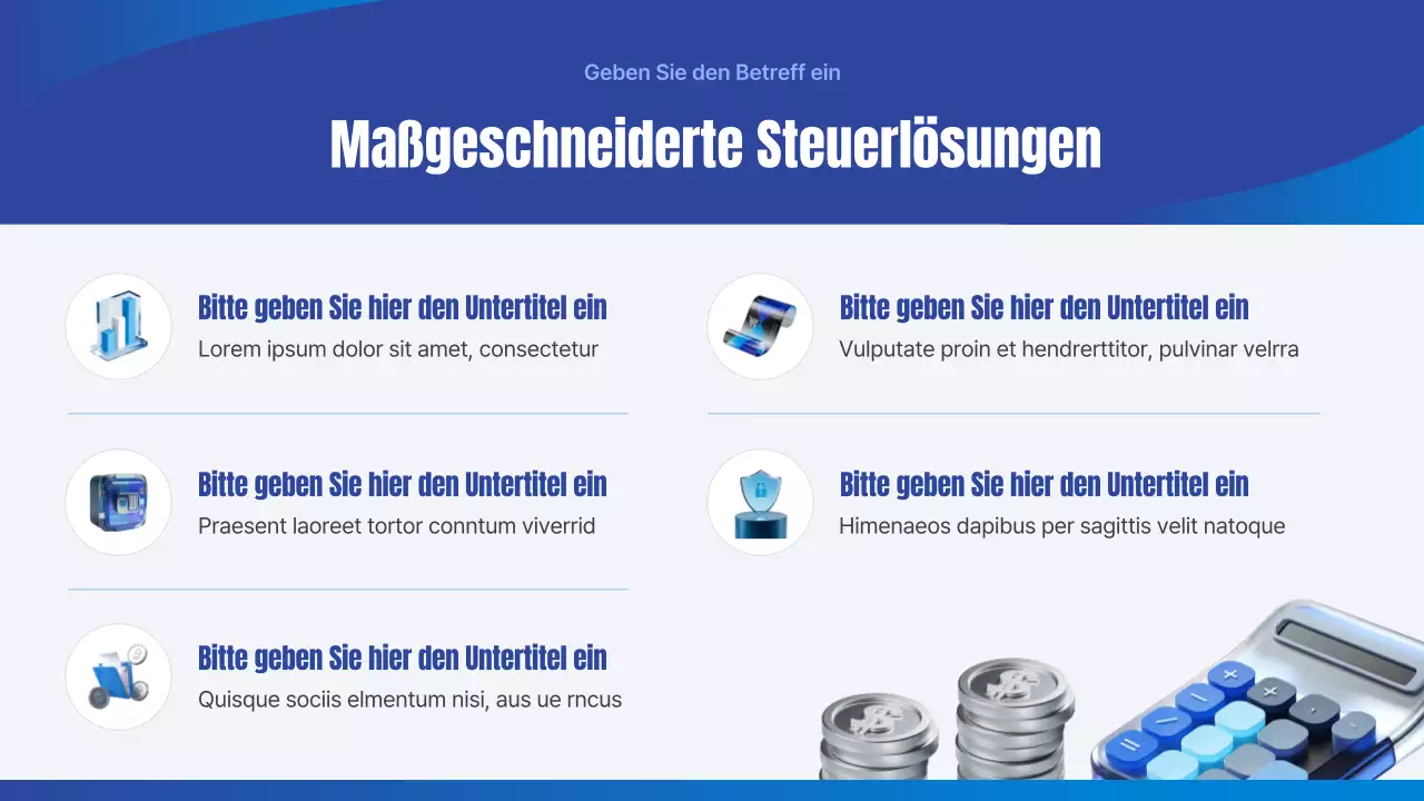 Blue Simple Steueragentur Geschäftspräsentation