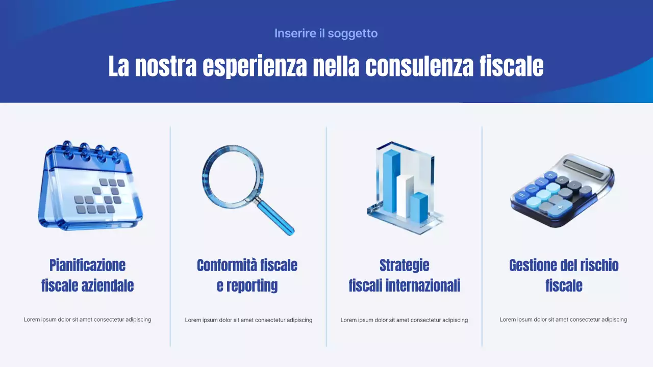 Presentazione aziendale semplice dell'Agenzia delle Entrate blu