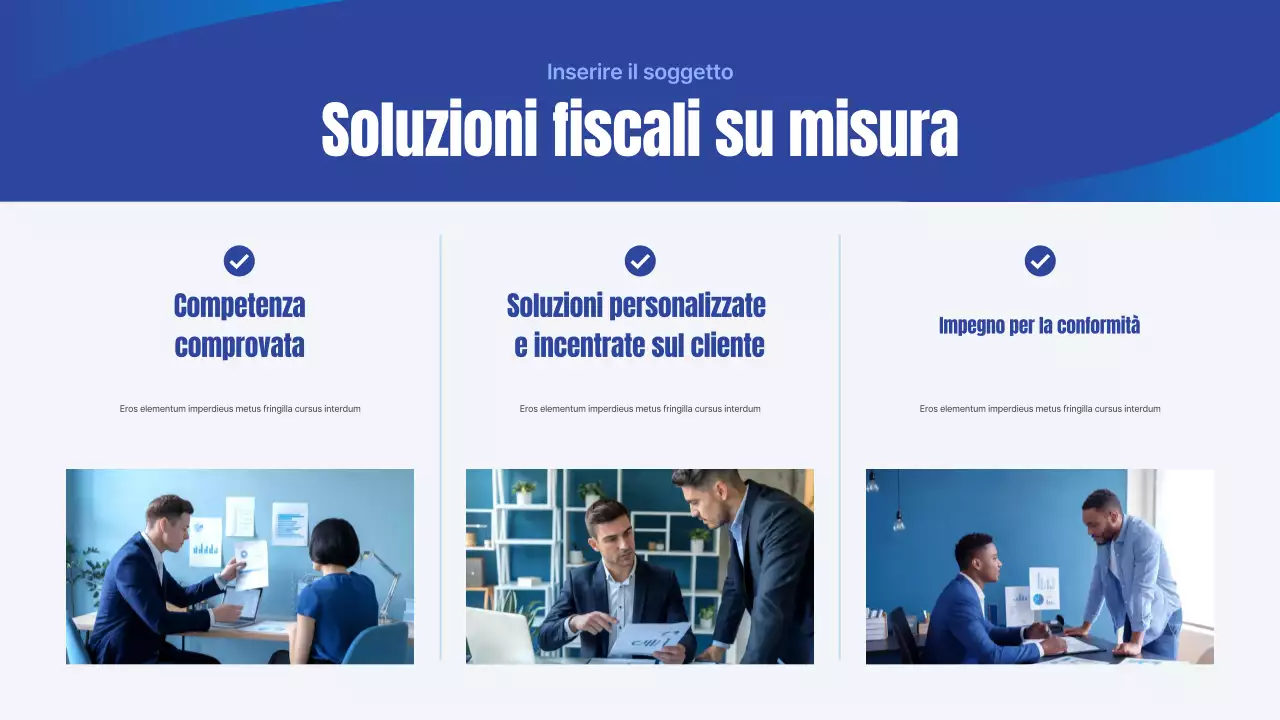 Presentazione aziendale semplice dell'Agenzia delle Entrate blu