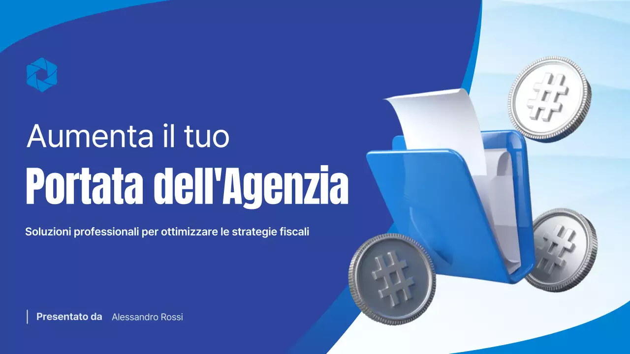 Presentazione aziendale semplice dell'Agenzia delle Entrate blu