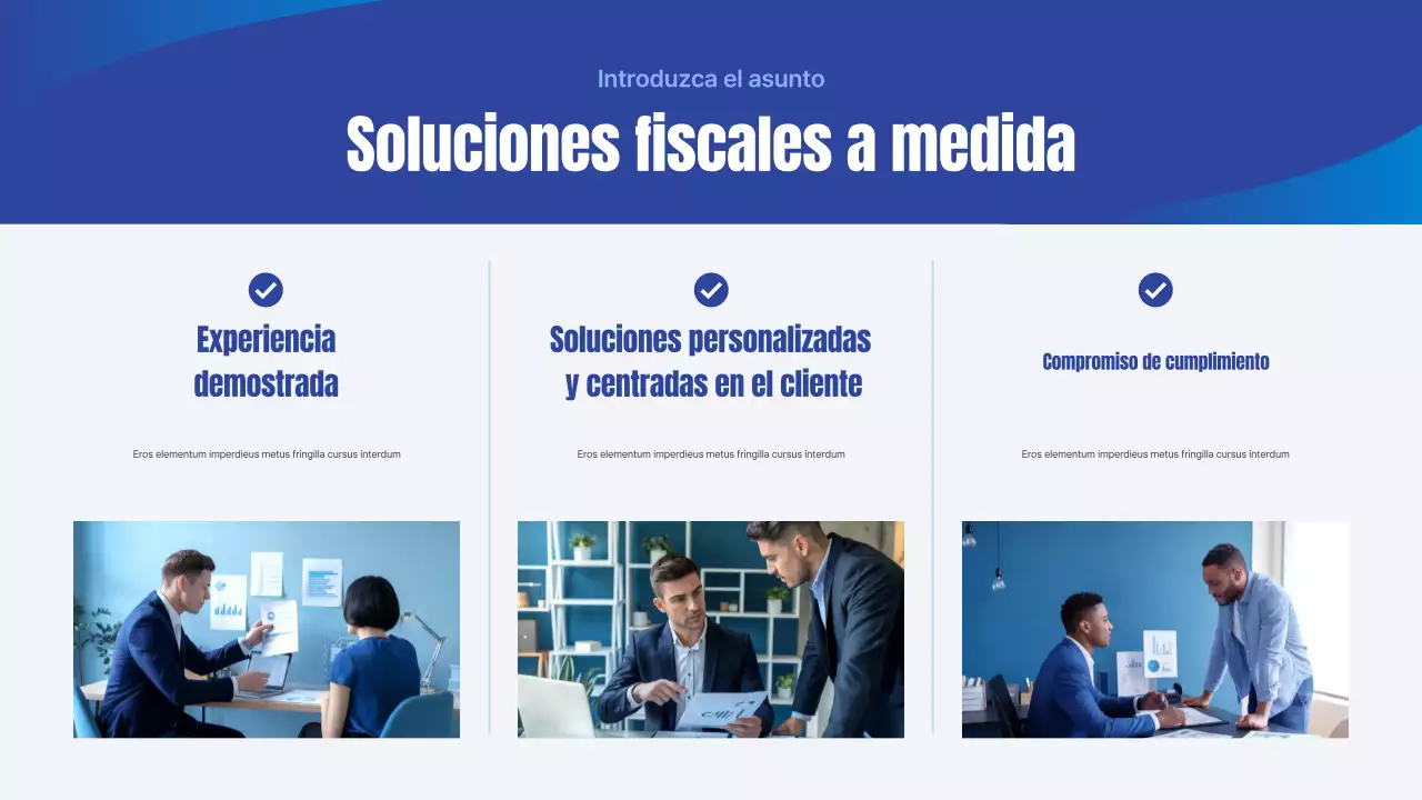 Presentación comercial de la Agencia Tributaria Blue Simple