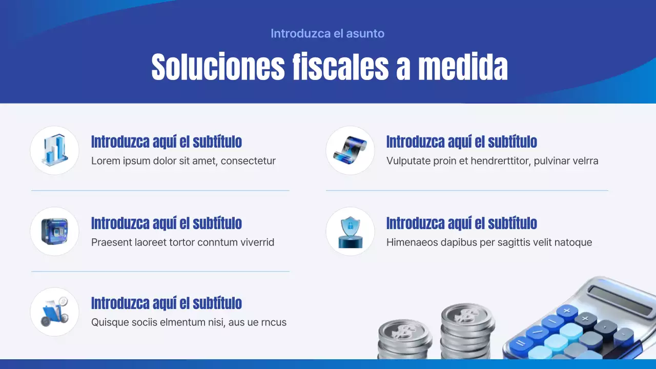 Presentación comercial de la Agencia Tributaria Blue Simple