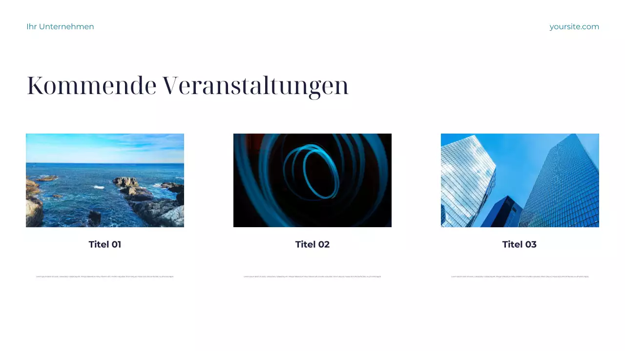 Blaugrüne und weiße Präsentation zur nachhaltigen Erde