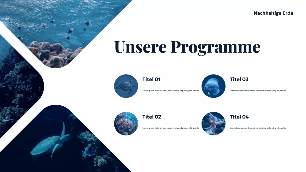 Blauer Ozean, nachhaltige Erde, Präsentation