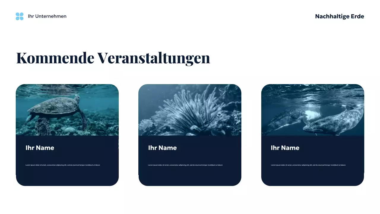 Blauer Ozean, nachhaltige Erde, Präsentation