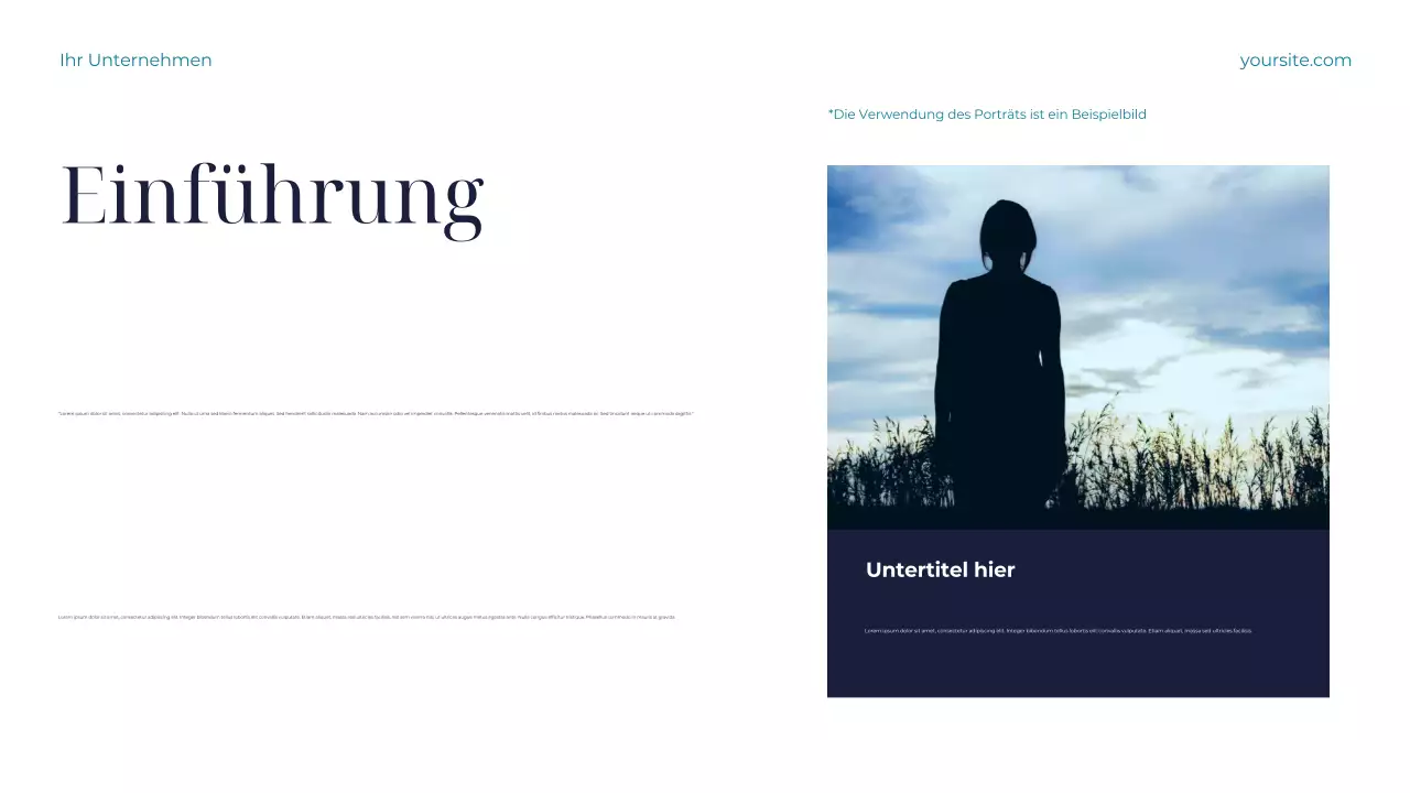 Blaugrüne und weiße Präsentation zur nachhaltigen Erde