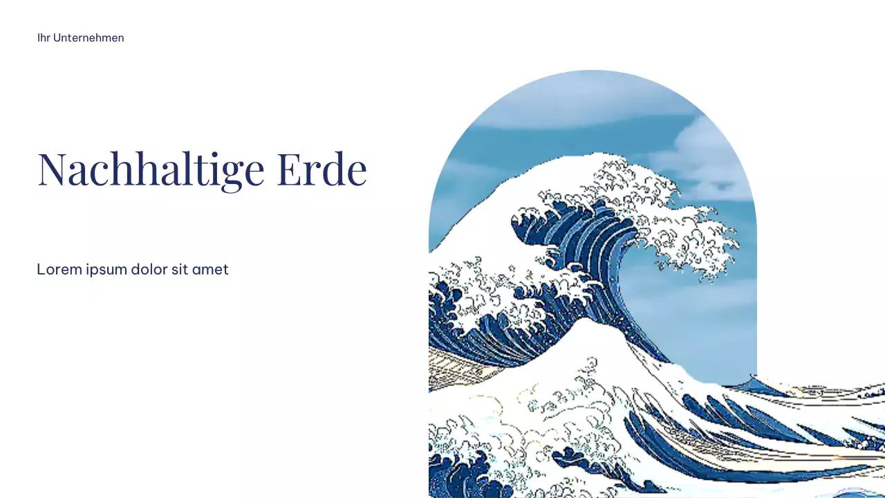 Einfache, minimalistische, nachhaltige Erdpräsentation in Weiß und Blau