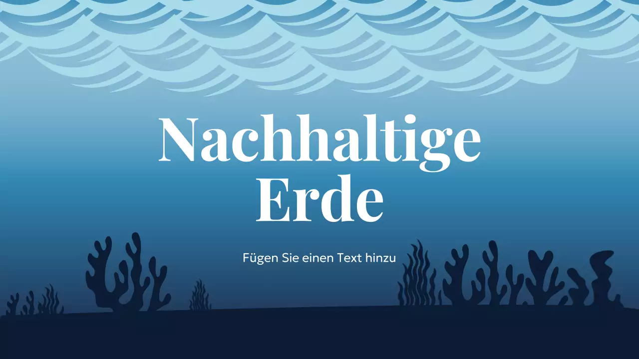 Blauer Ozean, nachhaltige Erde, Präsentation