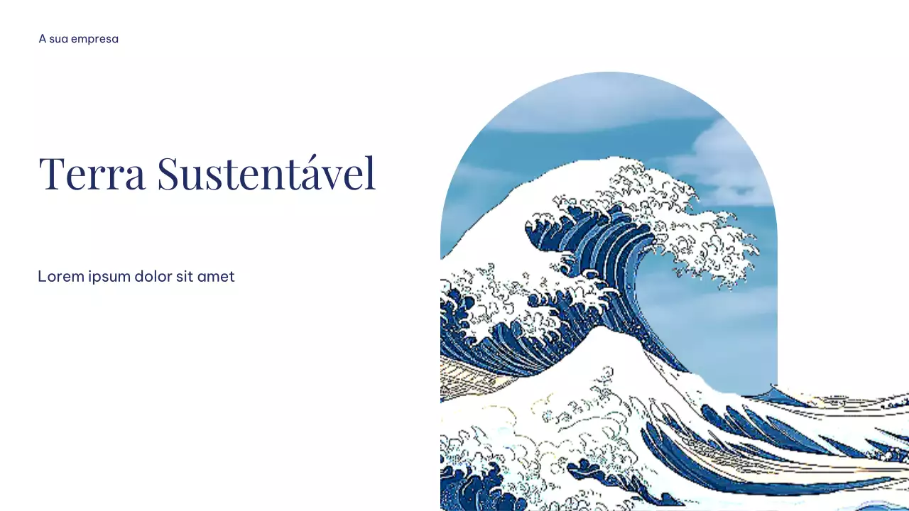 Apresentação da Terra Sustentável, Minimalista e Simples em Branco e Azul