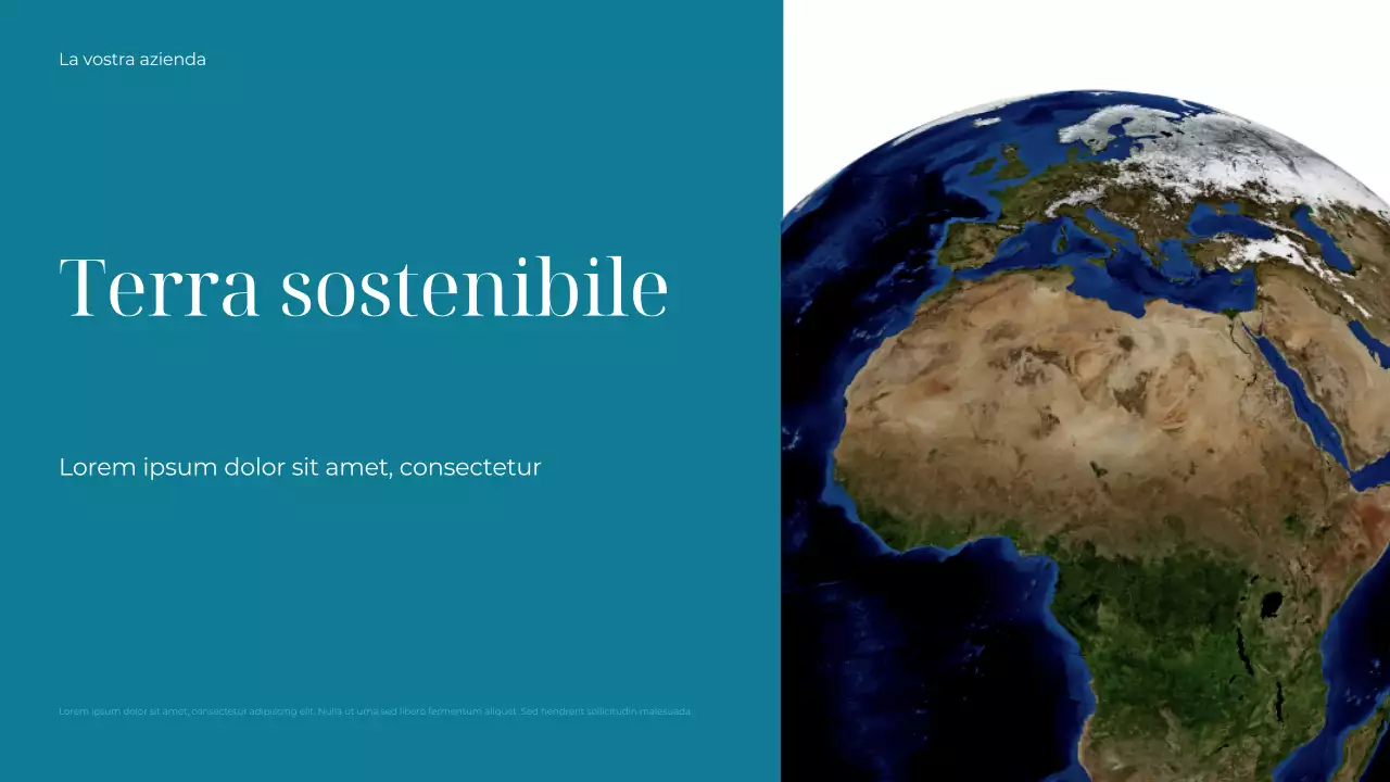 Presentazione della Terra sostenibile in verde acqua e bianco