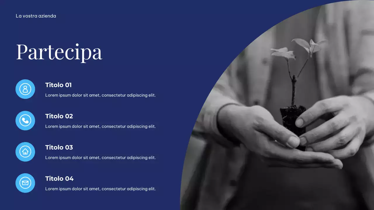 Presentazione della Terra sostenibile semplice e minimalista bianca e blu