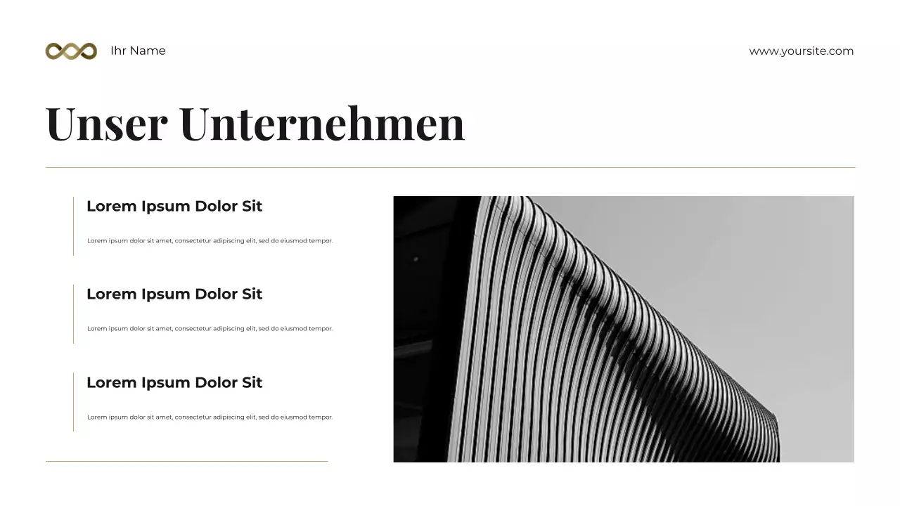 Schwarz-goldenes, auffälliges fotozentrisches Toolkit für Rechtsberatung Präsentation