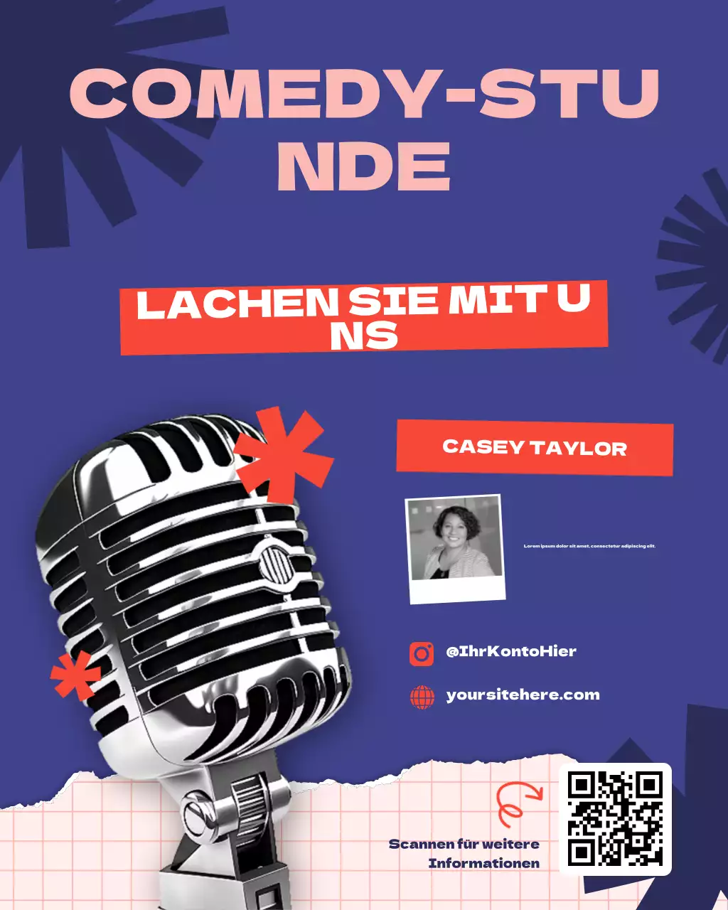 Blue and Orange Flat Comedy- und Unterhaltungs-Podcast-Cover