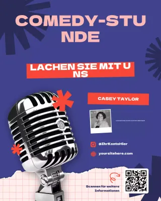 Blue and Orange Flat Comedy- und Unterhaltungs-Podcast-Cover