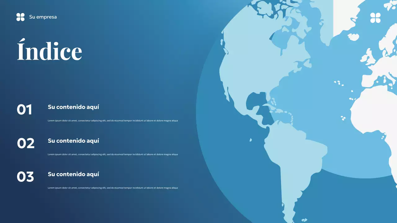 Presentación de la Tierra Sostenible del Océano Azul