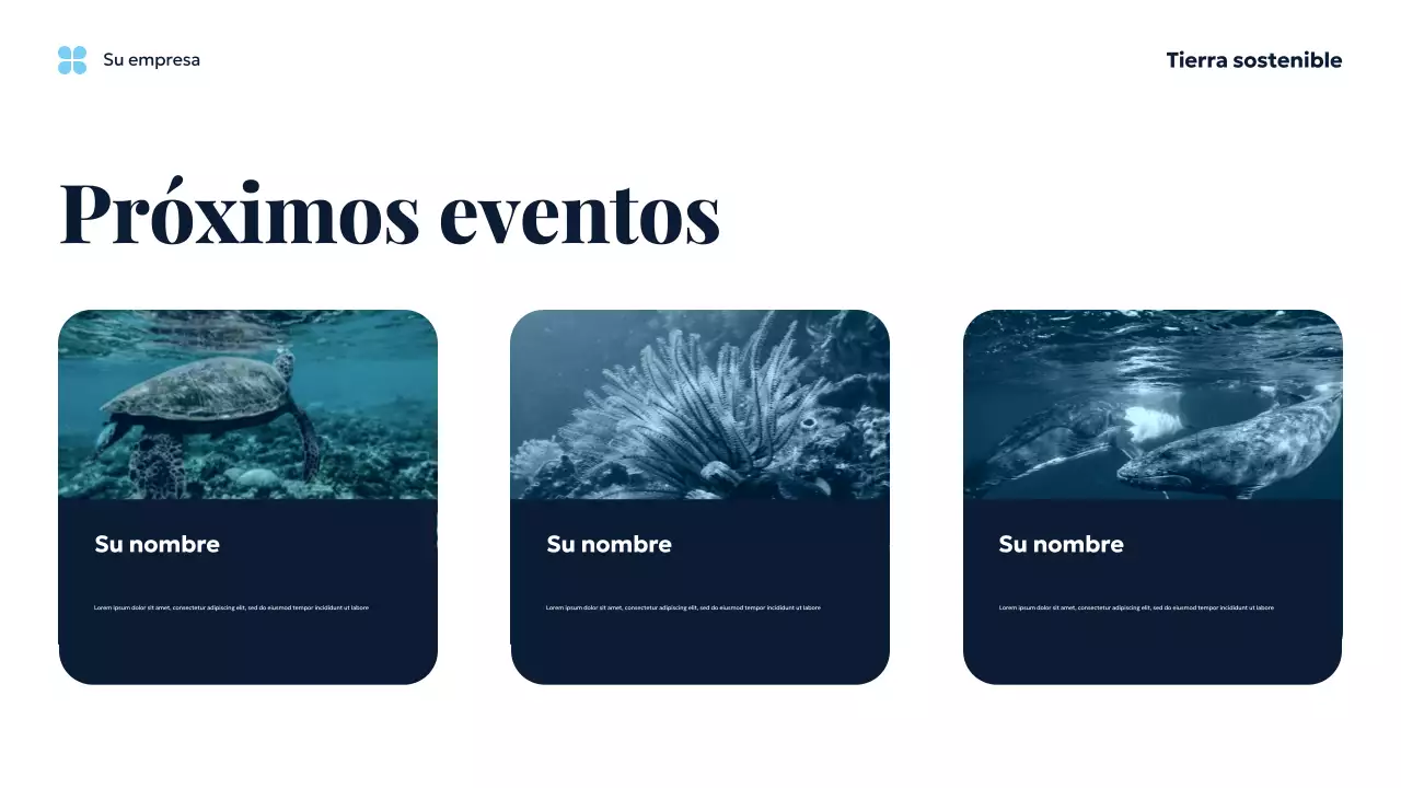 Presentación de la Tierra Sostenible del Océano Azul